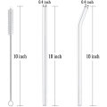 Reusable 4-piece Glass Straw Set